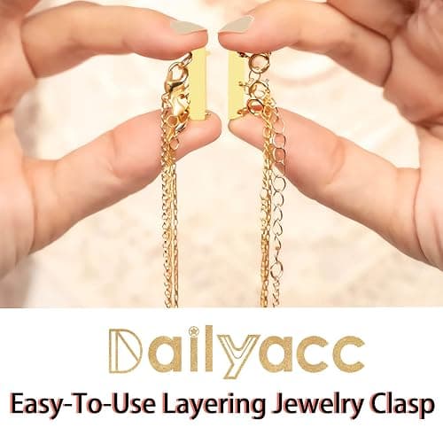 Layering Necklace Clasp 18 K Gold and Silver Separator for Stackable Necklaces thumbnail 5