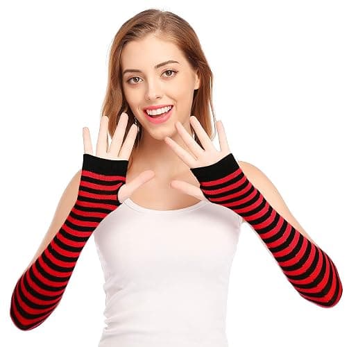 HAPEE Punk Gothic Rock Long Arm Warmer Fingerless Gloves thumbnail 2