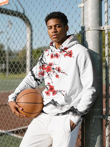 Kasbao Graphic Hoodies for Men Sweatshirts Unisex Mens Hoodies Pullover for Teen Boys 16-18 Cool Designer thumbnail 6