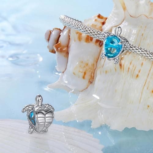 💙 WOSTU 925 Sterling Silver Owl Turtle Seashell Firefly Cat Animal Beach Charms fit Charm Bracelet Birthday Jewelry Gift for Women thumbnail 4