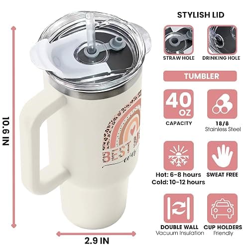 Mocosweeties Gifts for Mom from Daughter Son - Birthday, Mothers Day, Mother's Day, Christmas Mom Gifts for Wife, Her - Gift Ideas for Mama, Mother - Gift for New Moms, Mothers - 40 Oz Tumbler thumbnail 3