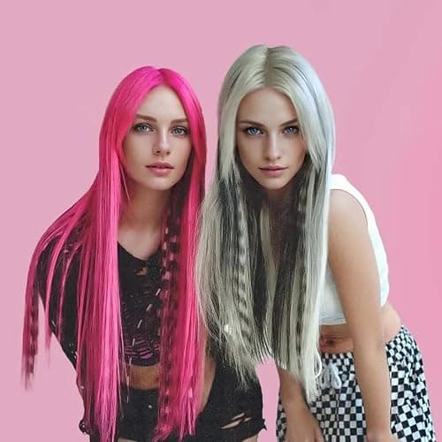 EXTACIO 10pcs/pack Raccoon Tail Hair Extensions Synthetic Clip in Leopard print Hair piece 18inch Long Straight Colorful striped Hairpieces Halloween Party Cosplay Y2K Use for Women Girls thumbnail 4