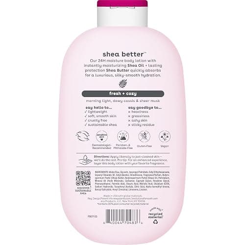 eos Shea Better Body Lotion, Fresh & Cozy, 24-Hour Moisture Skin Care, Lightweight & Non-Greasy, Natural Shea, Vegan, 16 fl oz thumbnail 11
