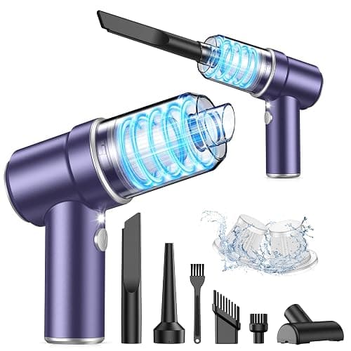 KMM Handheld Car Vacuum Cleaner, 9000PA Vacuum Cleaner & Air Duster, 120W High Power Vacuum Portable Cordless, Hand Held Vacuum Rechargeable with Multi-Nozzles & LED Light for Home, Car, Office - Image 1