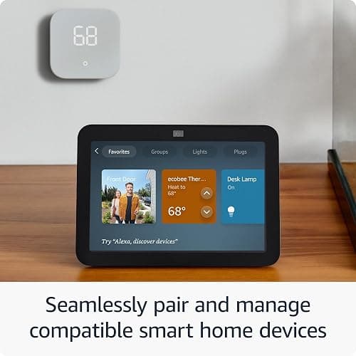 Amazon Echo Show 8, With Spatial Audio, Smart Home Hub, ideal for open living spaces, includes Alexa, Glacier White thumbnail 6