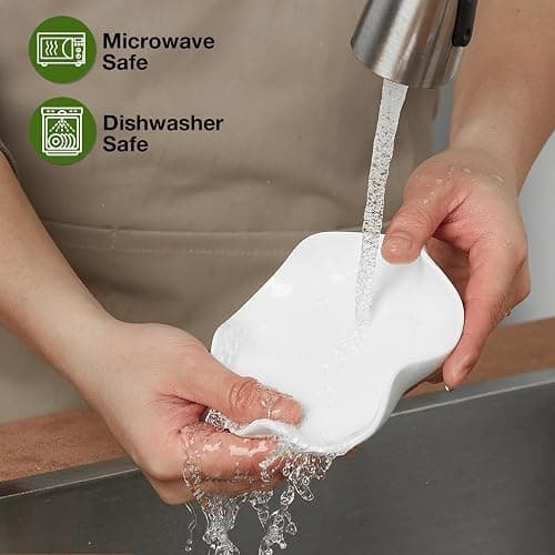 Mfacoy Spoon Rest for Stove Top, 5.3 Inch Ceramic Spoon Holder for Kitchen Counter, Coffee Spoon Holder, Cooking Utensil Rest for Spoons, Ladles, Tong, Heat-Resistant Spoon Rest, Housewarming Gifts thumbnail 6
