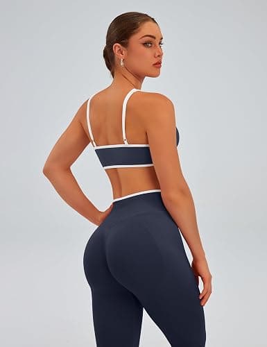 TDIFFUN Women Workout Sets 2 Piece Seamless Scrunch Butt Lifting Leggings Padded Sports Bra Matching Set Gym Yoga Outfits thumbnail 3
