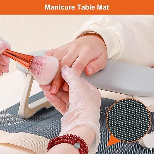 Diesisa Nail Arm Rest, Foldable PU Leather Nail Hand Rest For Nails Tech with Table Mat, Soft Hand Rest for Acrylic Nails/Nail Hand Pillow for Manicure Salon Use thumbnail 5