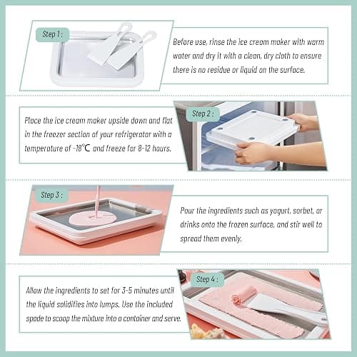 Rolled Ice Cream Maker, Instant Ice Cream Maker, Instant Gelato Pan/Roll, Homemade DIY for Fun Parent-Child Activities Families Mint Green thumbnail 5