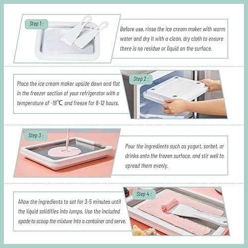 Rolled Ice Cream Maker, Instant Ice Cream Maker, Instant Gelato Pan/Roll, Homemade DIY for Fun Parent-Child Activities Families Mint Green - Mint Green thumbnail 5