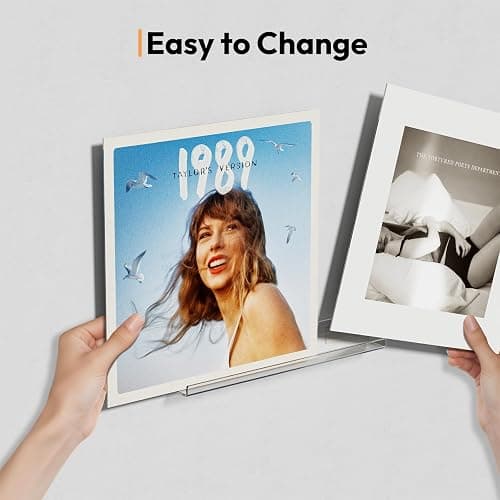 NIUBEE Vinyl Record Wall Holder: 6 Pack Drill-free Album Display Shelves with Adhesive Tapes for Renter, Clear Floating Vinly Rack for Living Room Music Corner thumbnail 5