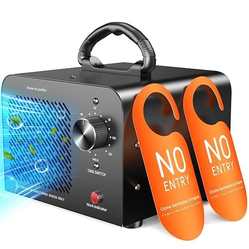 Ozone Generator 48,000mg, Commercial Ozone Machine Odor Removal, High Capacity O3 Ionizer Air Purifier Deodorizer, Portable Mini for Car, Home, Smoke, Pets, Industrial, for 4000 Square Feet -Black - Image 1