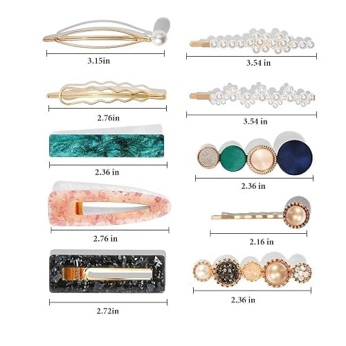 Mehayi 20 PCS Macaron Pearl Acrylic Resin Fashion Hair Clips Set, Cute Hair Barrettes Bobby Pins, Boho Fancy Hairpin Accessories Headwear Styling Tools, Gifts for Women Girls Decorative Wedding thumbnail 4