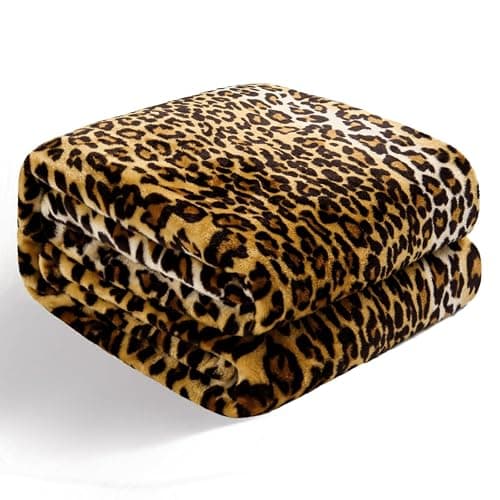 BNuitland Leopard Print Fleece Flannel Throw (50x40inch) with Storage Pouch, 300 GSM Double Sided Lightweight for Bed Sofa Travel, Super Soft Fuzzy Fluffy Cheetah Print Blanket for Babys/Kids/Pets thumbnail 5