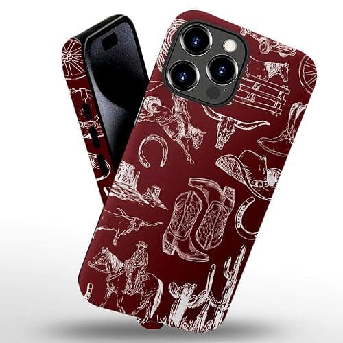 Compatible with iPhone 16 Pro Max,Anti-Scratch Frosted Case Cover,Collage Country Cowboy thumbnail 2