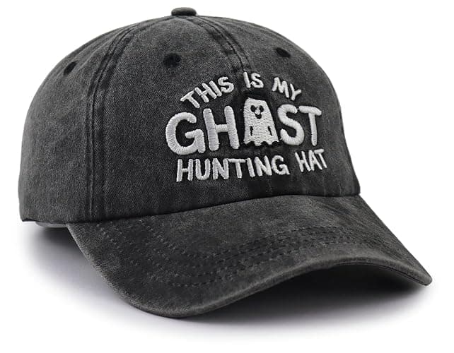 Tynqwegui This is My Ghost Hunting Hat, Adjustable Embroidered Cotton Spooky Halloween Baseball Cap for Women Men thumbnail 2