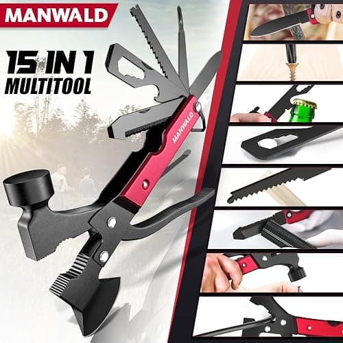 15 in 1 Multitool Axe Hatchet, Christmas Stocking Stuffers for Men Adults, Camping Accessories Survival Gear, Multi Tool for Camping Hiking Survival, Cool Gadgets Gifts for Men,Husband, Boyfriends thumbnail 3
