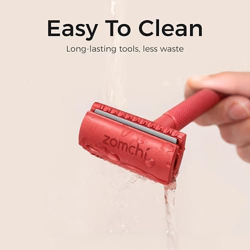 ZOMCHI Single Blade Double Edged Safety Razor with 5 Safety Razor Blades, Metal Razor for Men & Women, Single Blade Razor – Light Coral thumbnail 8