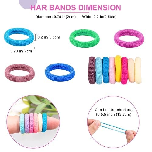 TVINLIK 400 PCS Baby Hair Ties – No Damage Elastic Ponytail Holders | Soft Seamless Multicolor, Hair Bands for Toddlers and Girls, Baby Hair Accessories (30 Colors) thumbnail 2