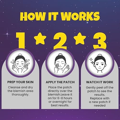 280Pcs Star Pimple Patches for Face - Pimple Patches Cute Stars - Hydrocolloid, Salicylic Acid, Tea Tree Oil, Centella - Glitter, Regular, Glow in the Dark, Translucent 7 Colors, 3 Sizes Zit Stickers thumbnail 5