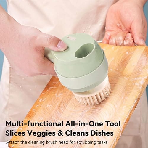 5-in-1 Wireless Electric Vegetable Chopper, Multi-Function Food Processor | Multi-function, Chopping Slicing Grating Whipping, Food Grade, with Cleaning Brush, for Garlic Onion Meat Vegetables thumbnail 6