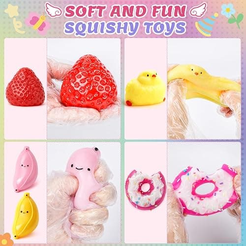 20Pcs Taba Squishy Pack Fidget Toys, Include Squishies Chick, Cat Paws, Hamster, Strawberry Toys, Sensory Toys for Kids, Classroom Birthday Gifts, Goodie Bag Stress Relief Toys (11big+9small) thumbnail 5