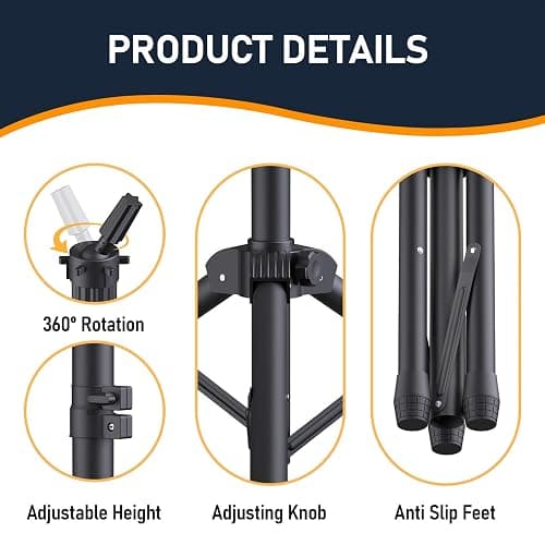 Hemndic Wig Stand with Head, Height Adjustable Wig Stand, Wig Head Stand with Mannequin Head with Extra Wig head Clamp Stand thumbnail 6