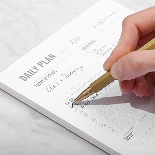 Daily Planner Notepad with Hourly Schedule - ADHD Planner, Time Block Planning Pad, Desktop To Do List, College Supplies - 6 x 9” - 50 Undated Sheets thumbnail 5