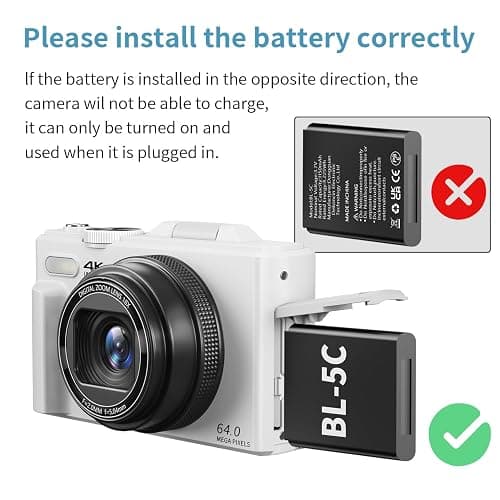 VJIANGER 4K Digital Camera, Vlogging Camera with 180° Flip Screen | 64MP photos, 18X zoom, point-and-shoot for photography, YouTube, travel and beginners, WiFi sharing thumbnail 5