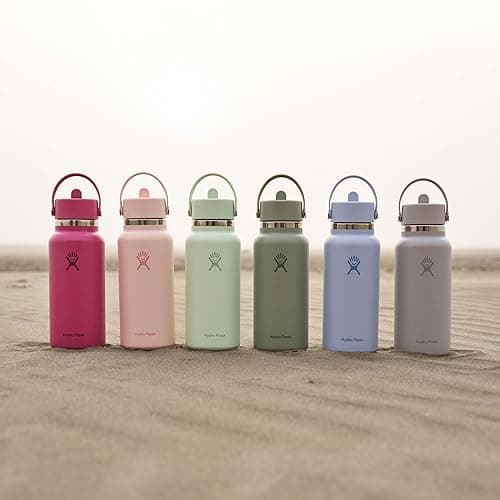 Hydro Flask 24 Oz Stainless Steel Wide Mouth Water Bottle with Leakproof Flex Straw Cap, Trillium - Trillium - 24 OZ thumbnail 8