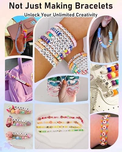 Mio Angle Bracelet Making Kit for Beginner 5000Pcs Preppy Polymer Friendship Bracelet Making with Charms Kit for Jewelry Making DIY Arts and Crafts Birthday Gifts Toys for Kids Age 6-13 - Multicolor thumbnail 3