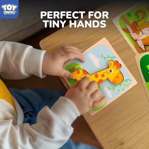 TOY Life Wooden Puzzles for Toddlers 2-4, Montessori Toys for 1 2 3 Year Old Toddler Boys Girls, Animals Jigsaw Puzzles, Educational Learning Toy Kids Puzzle, Best Gifts Toys for Baby Ages 1-3 2-4 - Animals Puzzles 8PCS thumbnail 6