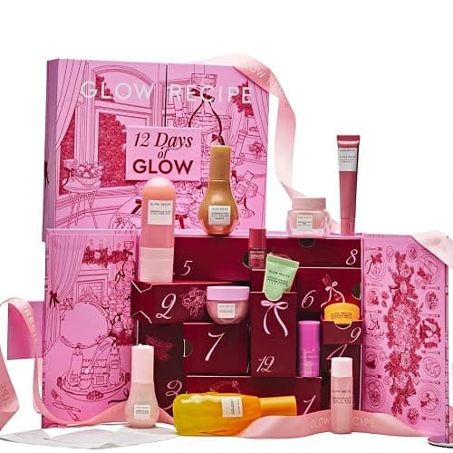 Glow Recipe 12 Days of Glow Advent Calendar - Limited-Edition Skincare Gift Set with Full-Size, Travel-Size & Mini Favorites for Hydration, Radiance & Barrier Support - Image 1