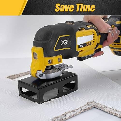 Upgrade 1 Pcs Square Slot Cutter Compatible for Dewalt 20V & Milwukee M18 Oscillating Multi-Tool to Cut-in Single Gang Wall Boxes,Outlet Cutter for Drywall,Efficient Carving Tool,Square-Shaped,Black thumbnail 2