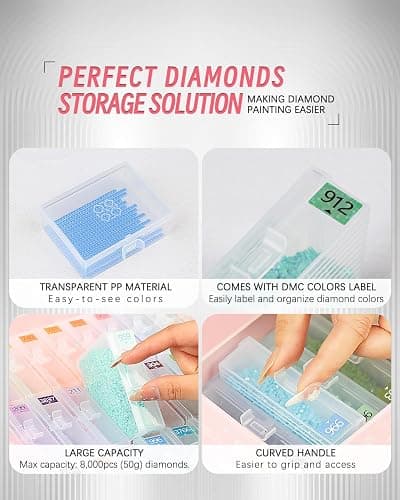 forever young 45pcs Diamond Painting Storage Containers Trays, Diamond Art Accessories Diamond Painting Trays with Lids, 2-in-1 Storage, Bead Storage & Line-Up, Box Package thumbnail 4
