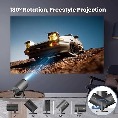 HIPPUS Mini Projector Built-in Apps,Portable Projector with WIFI6 Bluetooth, Smart Projector 4k 1080P Support,Auto Keystone, Movie Projector Compatible with Smartphone/HDMI/USB thumbnail 5