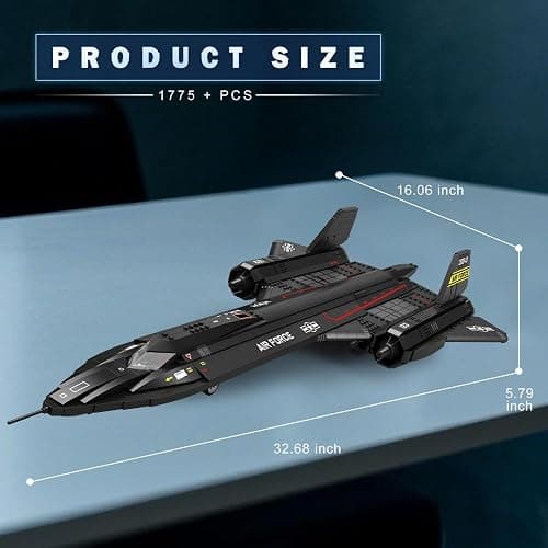 Reobrix SR-71 Blackbird Reconnaissance Fighter Jet Building Set, 33041 Military Aircraft Construction Sets, Home Decor or Collection, Aviation Airplane Toy Gifts for Adult and Military Fans thumbnail 2