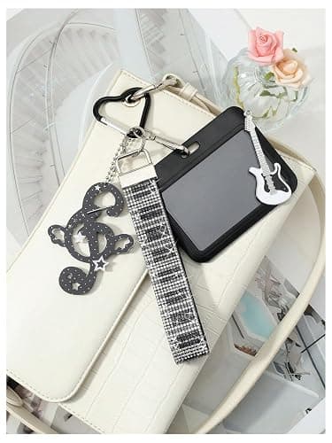 MakeMeChic Women's Photocard Keychain Y2K Ribbon Heart Keychain Charms | Clear Photocard, Badge Holder, Card Holder for Women, Car Keys, Cute Purse Charms Bag thumbnail 5