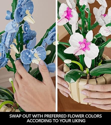 Icons Orchid Flowers Building Set, Exquisite Orchid Bonsai for Adult- Compatible with Lego Flowers, Ideal for Mothers Day Display (1192pcs) thumbnail 4