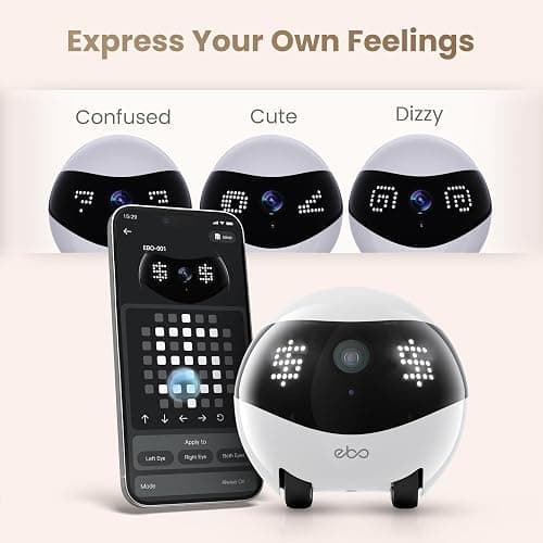 Enabot EBO FamilyBot Home Camera Robot EBO Air 2: 2K Movable Pet Camera, Indoor Robot Companion, Custom Facial Expression, Auto-Recharge, Battery-Operated, 2-Way Talk, Night Vision(Jay Blue) thumbnail 7