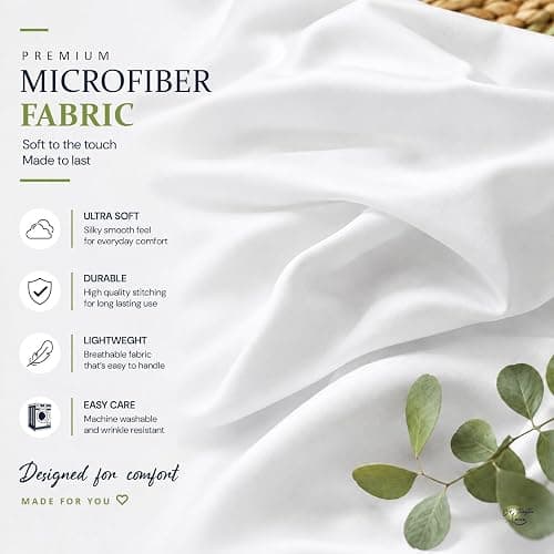 Cottington Lane Twin XL Dorm Bed Skirt 32 Inch Drop, Extended Ruffled College Dorm Bed Skirt, Wrap Around Dust Ruffle, Premium Brushed Microfiber Extra Long Bed Skirt for Twin XL Dorm Beds, White thumbnail 6