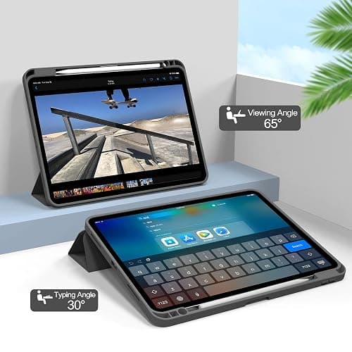 aoub Hülle für iPad Pro 11 4./ 3./ 2. Generation 2022/2021/2020, Hülle für iPad Pro 11 mit Stifthalter, Kann Pencil 2 Aufladen, Weiche Silikonhülle, Auto Schlafen/Wachen, Schwarz thumbnail 7