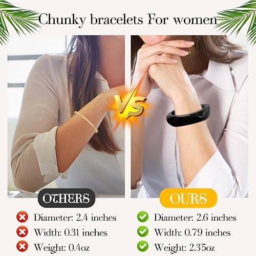 CUHBIV 6 Pcs Acrylic Resin Chunky Bangle Bracelets for Women, Colorful Glass Bracelets Vintage Wide Irregular Geometric Plastic Bracelet for Women Jewelry thumbnail 3