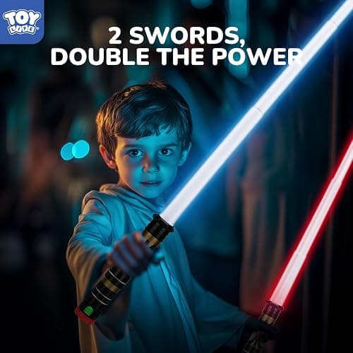 TOY Life 2 Pack Dark Saber Light a Saber for Kids Light up Sword LED Lightsavers Inquisitor Light Up Swords for Kids Sable de Luz Sound Retractable Attachable thumbnail 4
