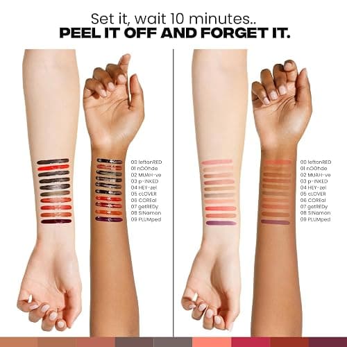 Sacheu Lip Liner STAY-N Peel Off Lip Stain — Long Lasting Waterproof Lip Tint with Hyaluronic Acid & Vitamin E — Transfer Proof Matte Finish, Vegan & Cruelty-Free (p-INKED) thumbnail 8