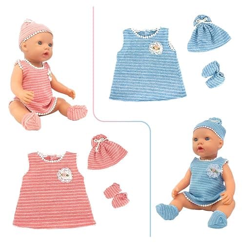 UNICORN ELEMENT 6 Sets 14-18 Inch Baby Doll Clothes, 16 Inch Doll Outfit for 43cm Reborn Dolls, Total 15 Pcs Doll Accessories Doll Clothes and Accessories for 18 Inch Girl Dolls thumbnail 7