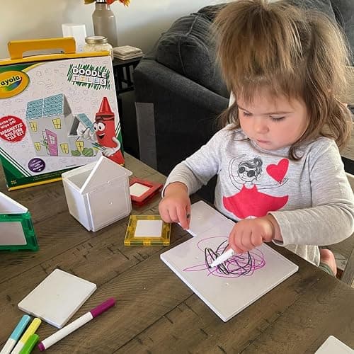 CreateOn Crayola Doodle Magnetic Tiles Building Set for Kids, Magnetic Kids’ Building Toys, STEM & Montessori Arts & Creativity Toys for Boys and Girls Ages 3+, 24-Piece Set thumbnail 5