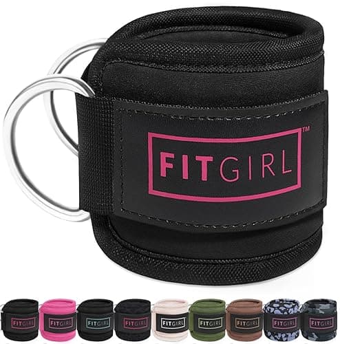 FITGIRL - Ankle Strap for Cable Exercise Machines, Work Out Cuff Attachment for Home & Gym, Glute Workouts - Kickbacks, Leg Extensions, Hip Abductors, for Exercise Machine Attachments