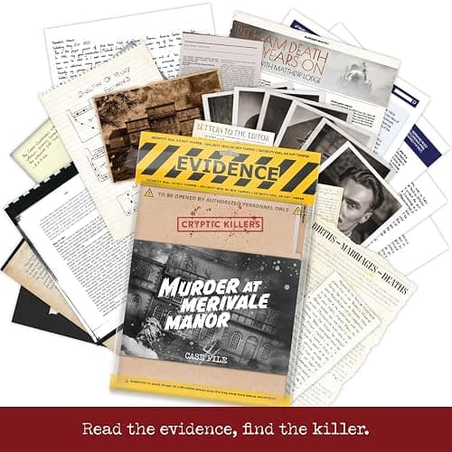 Unsolved murder mystery game - Cold Case Files Investigation - CRYPTIC KILLERS - Detective Evidence & Crime File - individuals, date nights & party games- "Murder at Merivale Manor" thumbnail 6