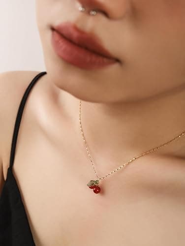 OJERRY Kawaii Cute Dainty Gold Plated Fruit Food Pendant Necklaces, Simple Jewelry Accessories Gifts for Women Girls thumbnail 4